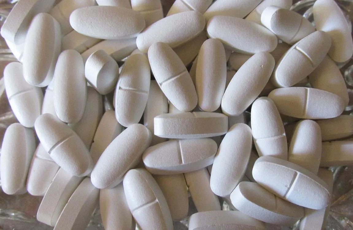 Vitamin D pills in white color